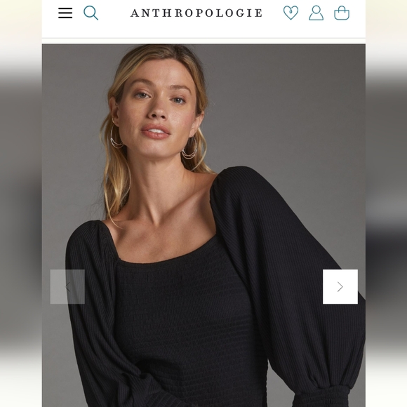 Anthropologie Smocked Puff Sleeve Top Small - Picture 2 of 9